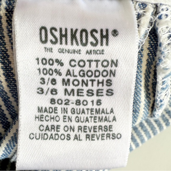 Vintage Oshkosh Bgosh Overalls Vestbak Blue White Stripe Denim Carpenter 3/6 MO - Picture 6 of 7